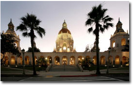 pasadena city hall at nite